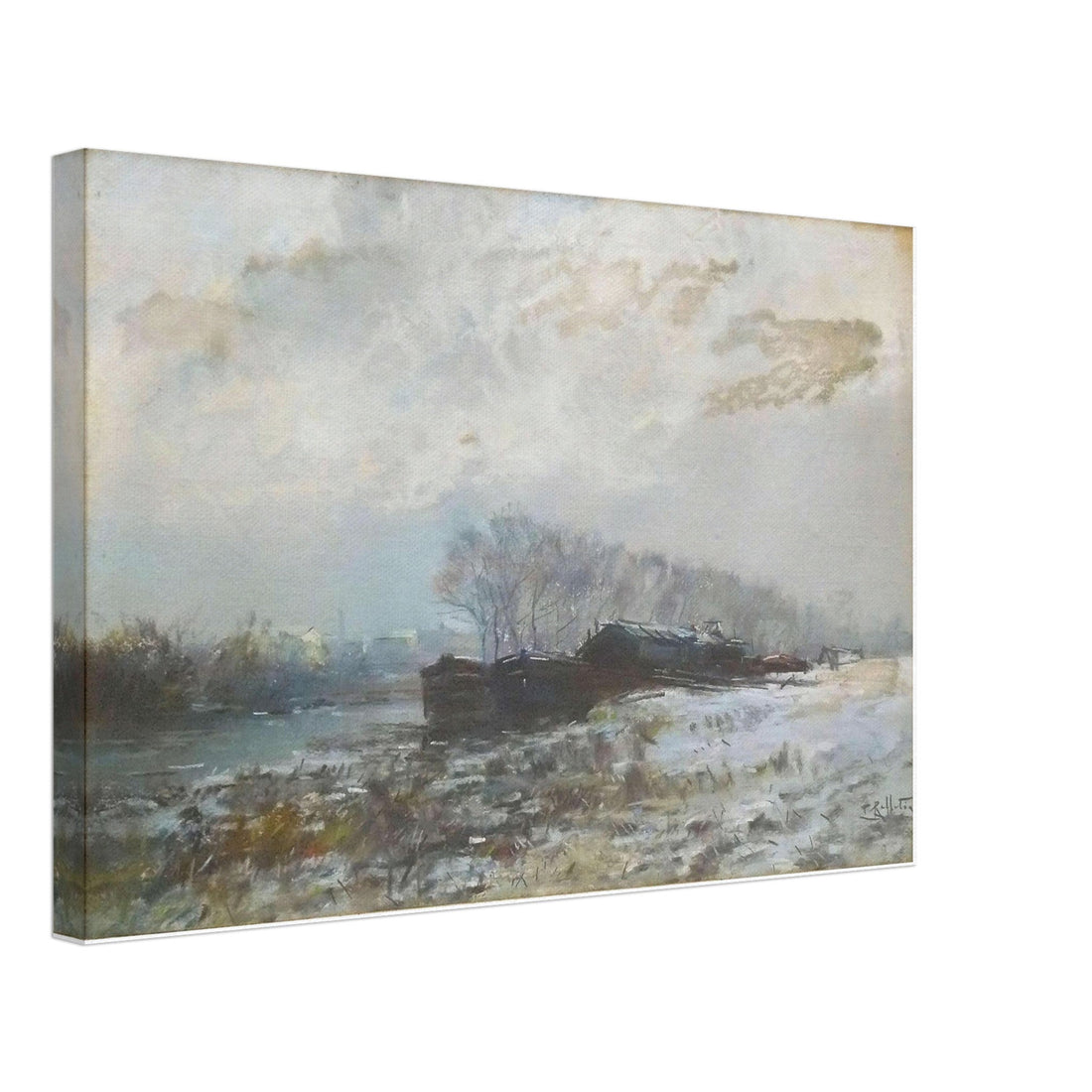 Bord de Seine Enneigé by Pierre-Jacques Pelletier, fine art edition at Auvrique