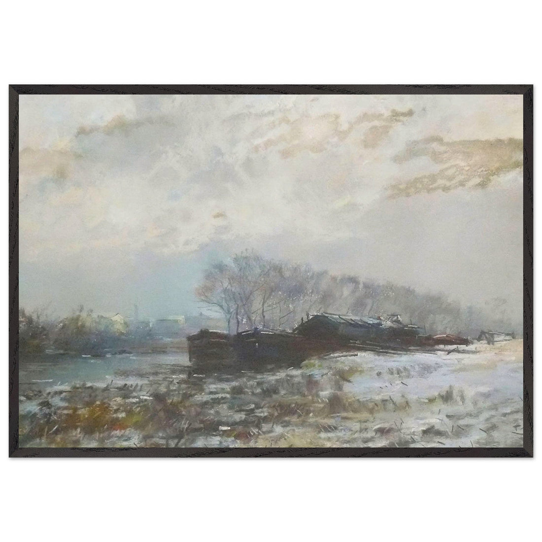 Bord de Seine Enneigé by Pierre-Jacques Pelletier, fine art edition at Auvrique
