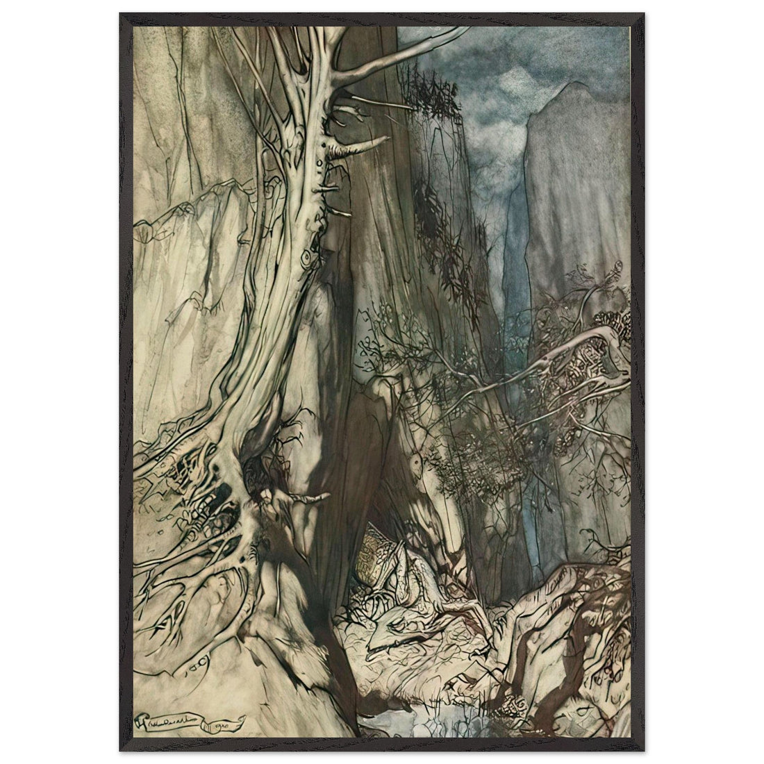 Keeps Watch over Alberichs Ring by Arthur Rackham, fine art edition at Auvrique