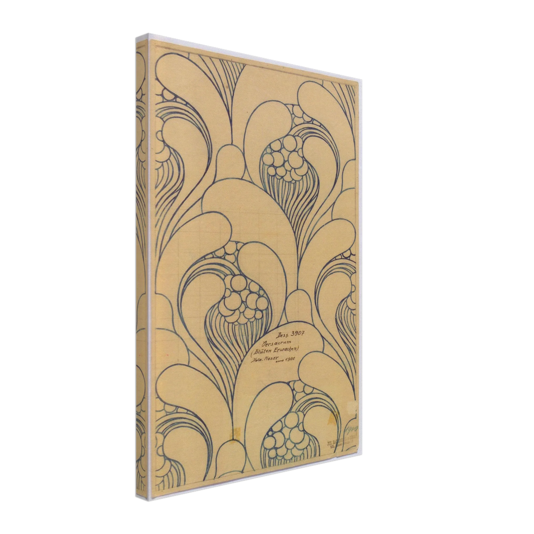 Fabric Design with Floral Awakening by Koloman Moser, fine art edition at Auvrique