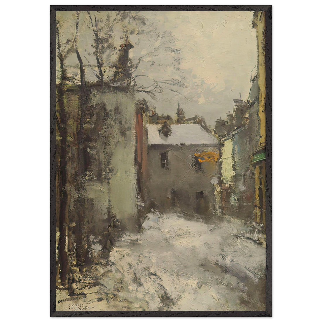 Paris, Montmartre, la Place du Tertre, l hiver by Pierre-Jacques Pelletier, fine art edition at Auvrique
