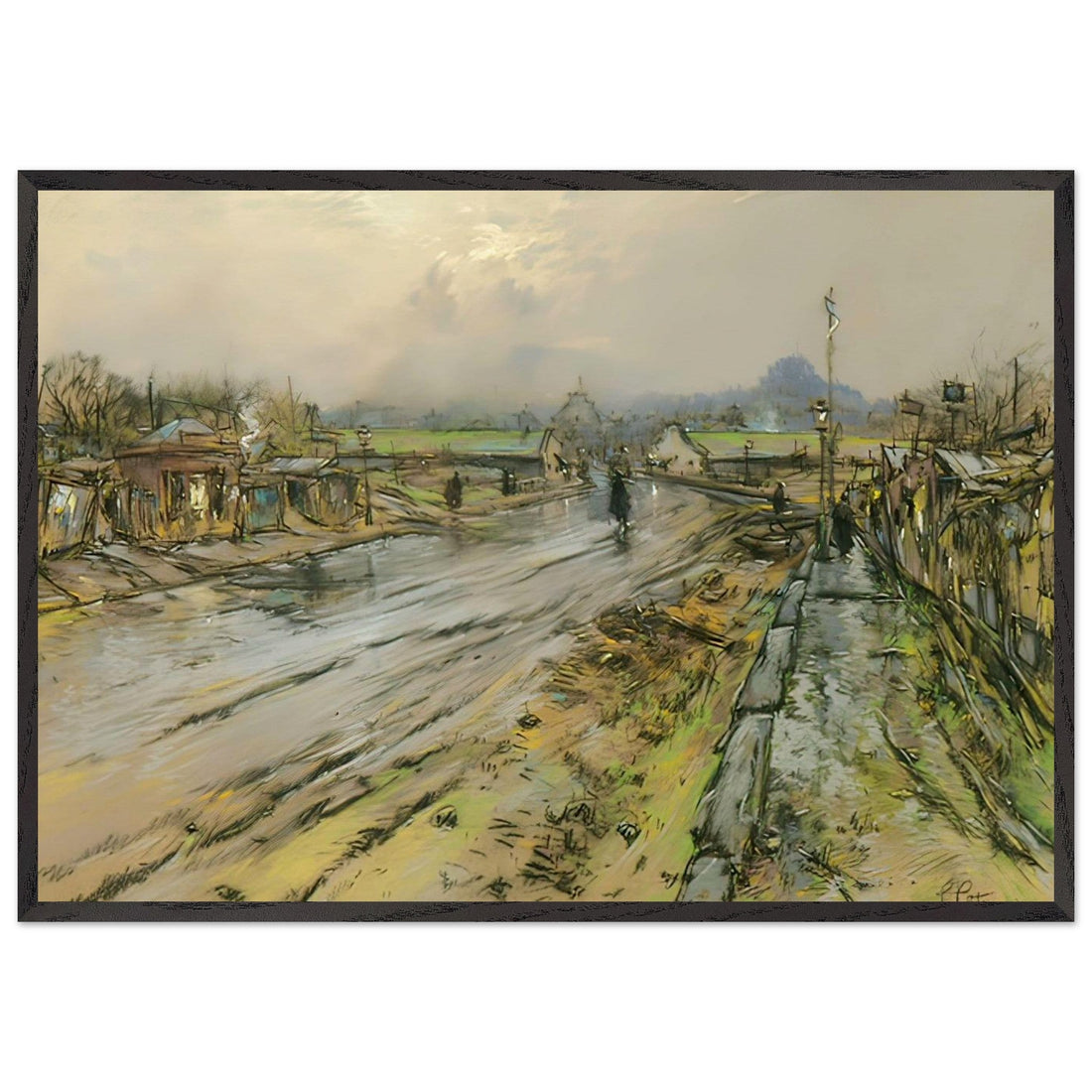 Paysage De La Banlieue Parisienne St Ouen by Pierre-Jacques Pelletier, fine art edition at Auvrique