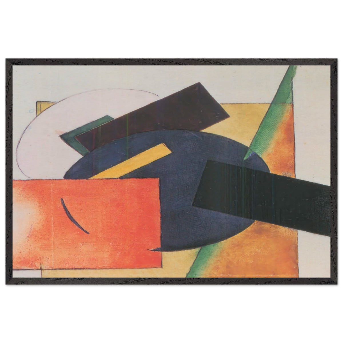 1922 Red and Blue Suprematist Composition by Ivan Kliun, framed poster