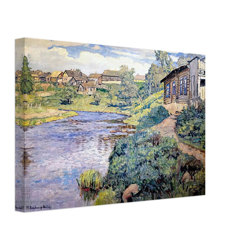 A Provincial Town on a River by Nikolay Bogdanov-Belsky, canvas, view 2