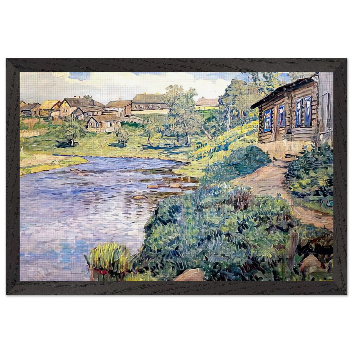 A Provincial Town on a River by Nikolay Bogdanov-Belsky, framed poster, view 2