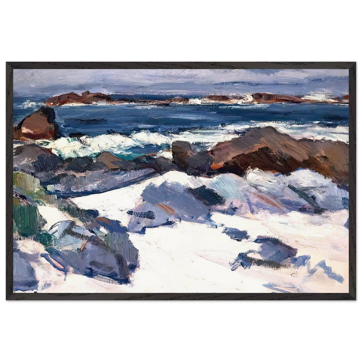 A Rocky Shore, Iona by Samuel Peploe, framed poster