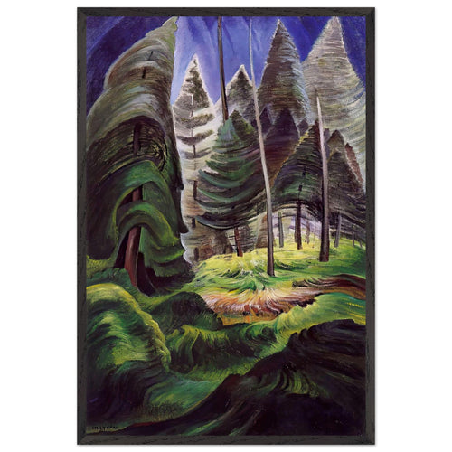 A Rushing Sea of Undergrowth by Emily Carr, framed poster