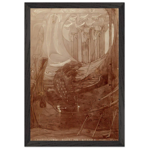 A Ship with Shields Before the Sun by Frances Macdonald, framed poster, view 2
