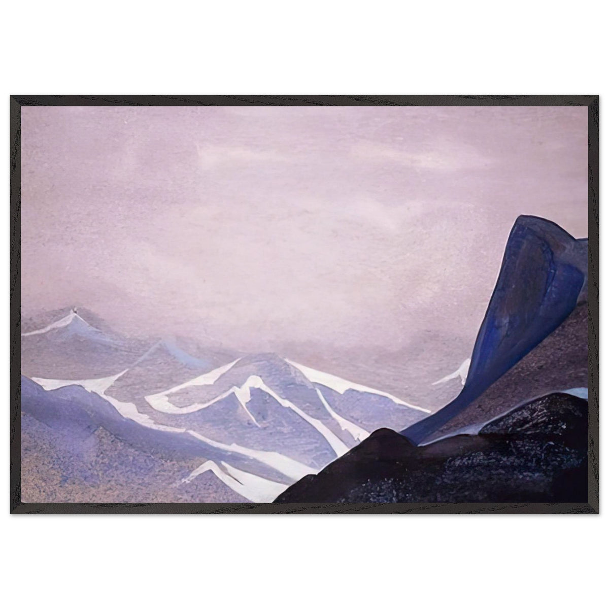 A Steep Snow Slope by Nicholas Roerich, framed poster, view 3