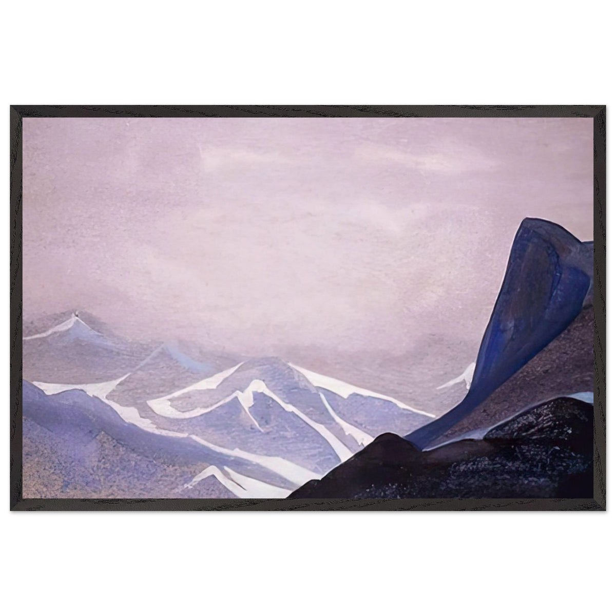 A Steep Snow Slope by Nicholas Roerich, framed poster