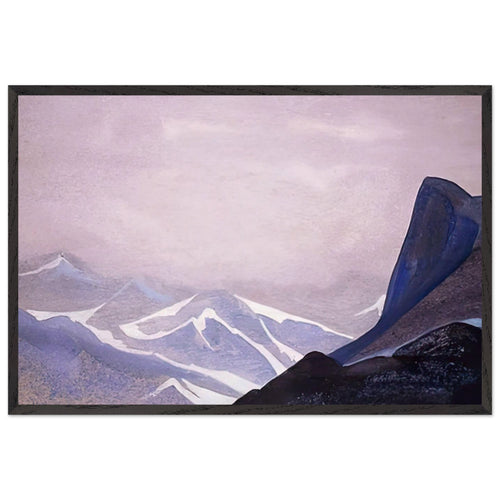 A Steep Snow Slope by Nicholas Roerich, framed poster