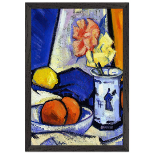 A Still Life of Roses, Oranges and Lemon by Samuel Peploe, framed poster, view 2