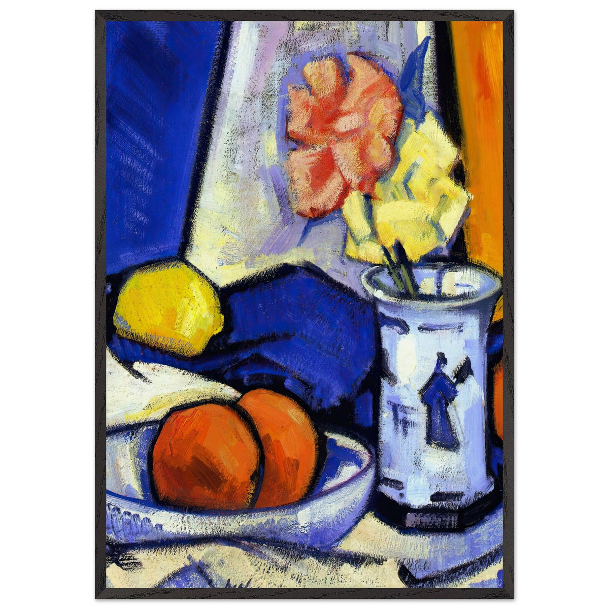 A Still Life of Roses, Oranges and Lemon by Samuel Peploe, framed poster, view 3