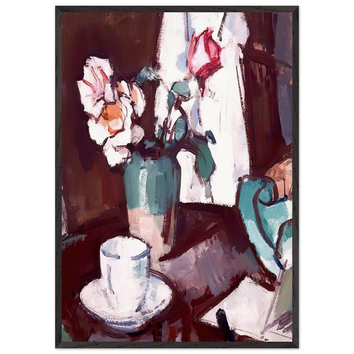 A Still Life of Roses by Samuel Peploe, framed poster, view 3
