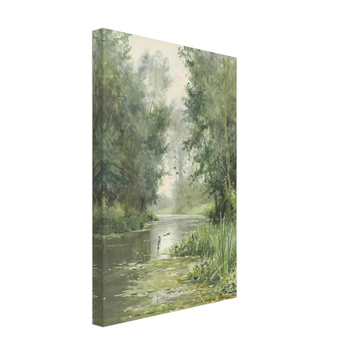 A tranquil river landscape by Louis Aston Knight, canvas, view 2