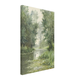 A tranquil river landscape by Louis Aston Knight, canvas