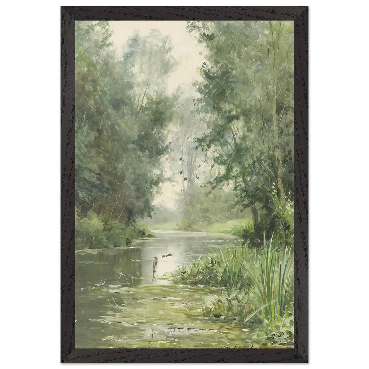 A tranquil river landscape by Louis Aston Knight, framed poster, view 2