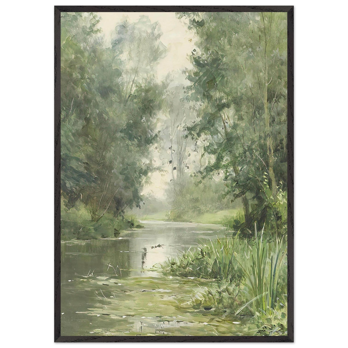 A tranquil river landscape by Louis Aston Knight, framed poster, view 3