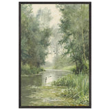 A tranquil river landscape by Louis Aston Knight, framed poster