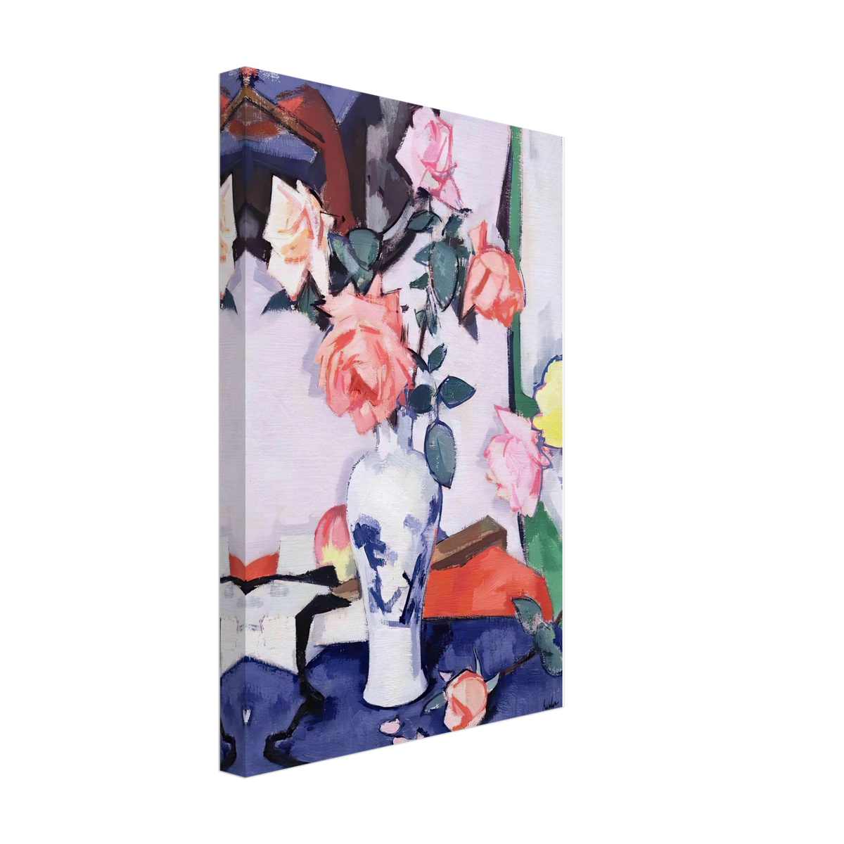 A Vase of Pink Roses by Samuel Peploe, canvas, view 2