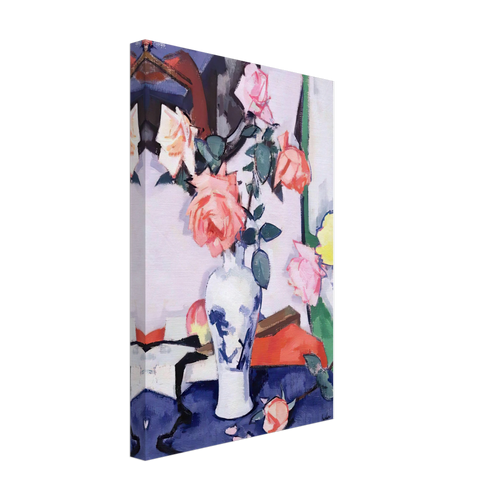 A Vase of Pink Roses by Samuel Peploe, canvas, view 2