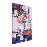 A Vase of Pink Roses by Samuel Peploe, canvas