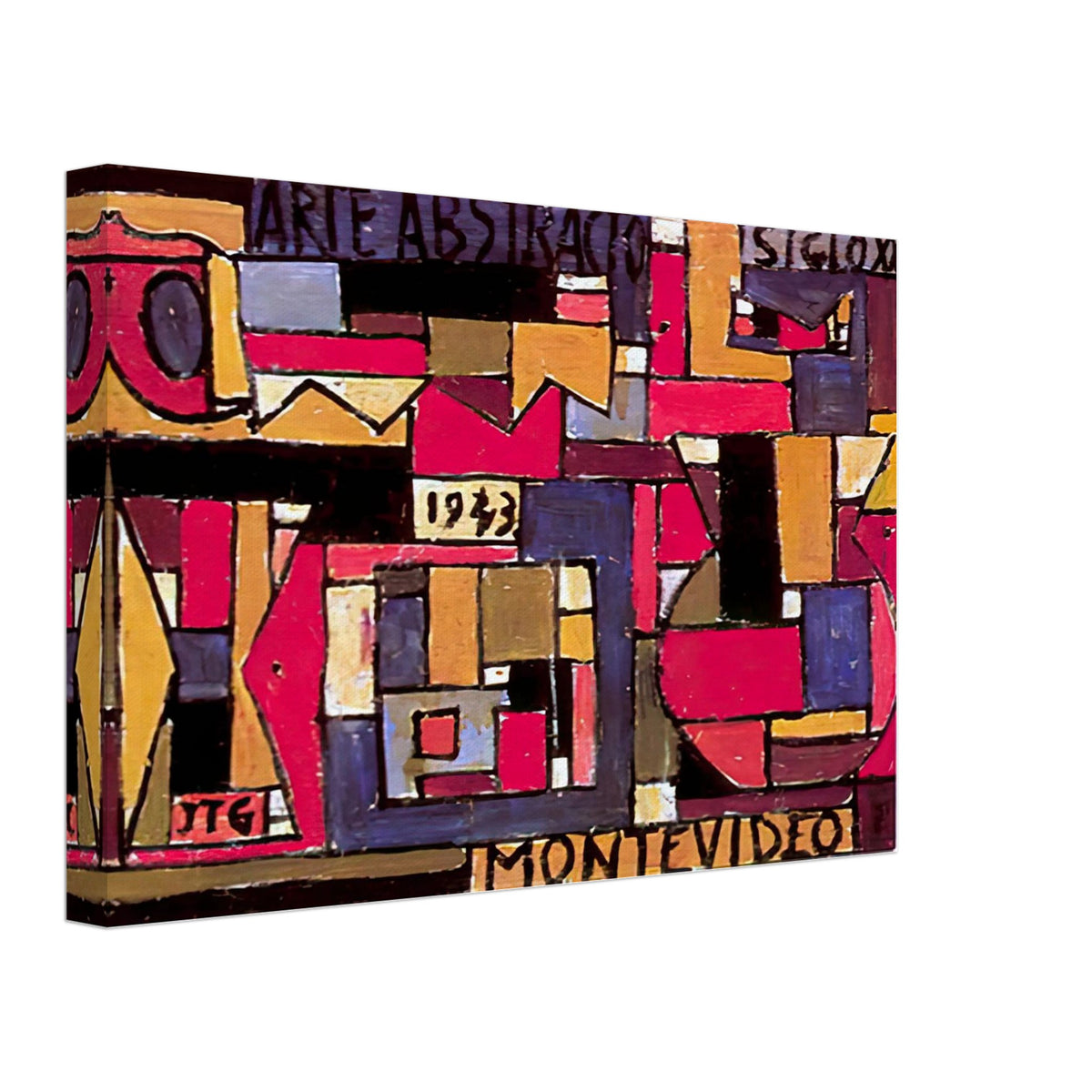 Abstract Art in Five Tones and Complementaries by Joaquin Torres Garcia, canvas, view 2