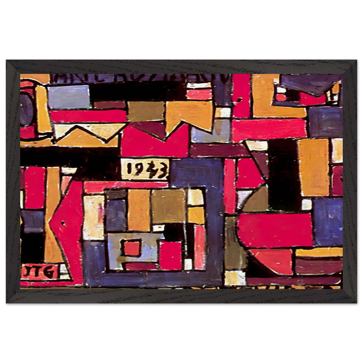 Abstract Art in Five Tones and Complementaries by Joaquin Torres Garcia, framed poster, view 2
