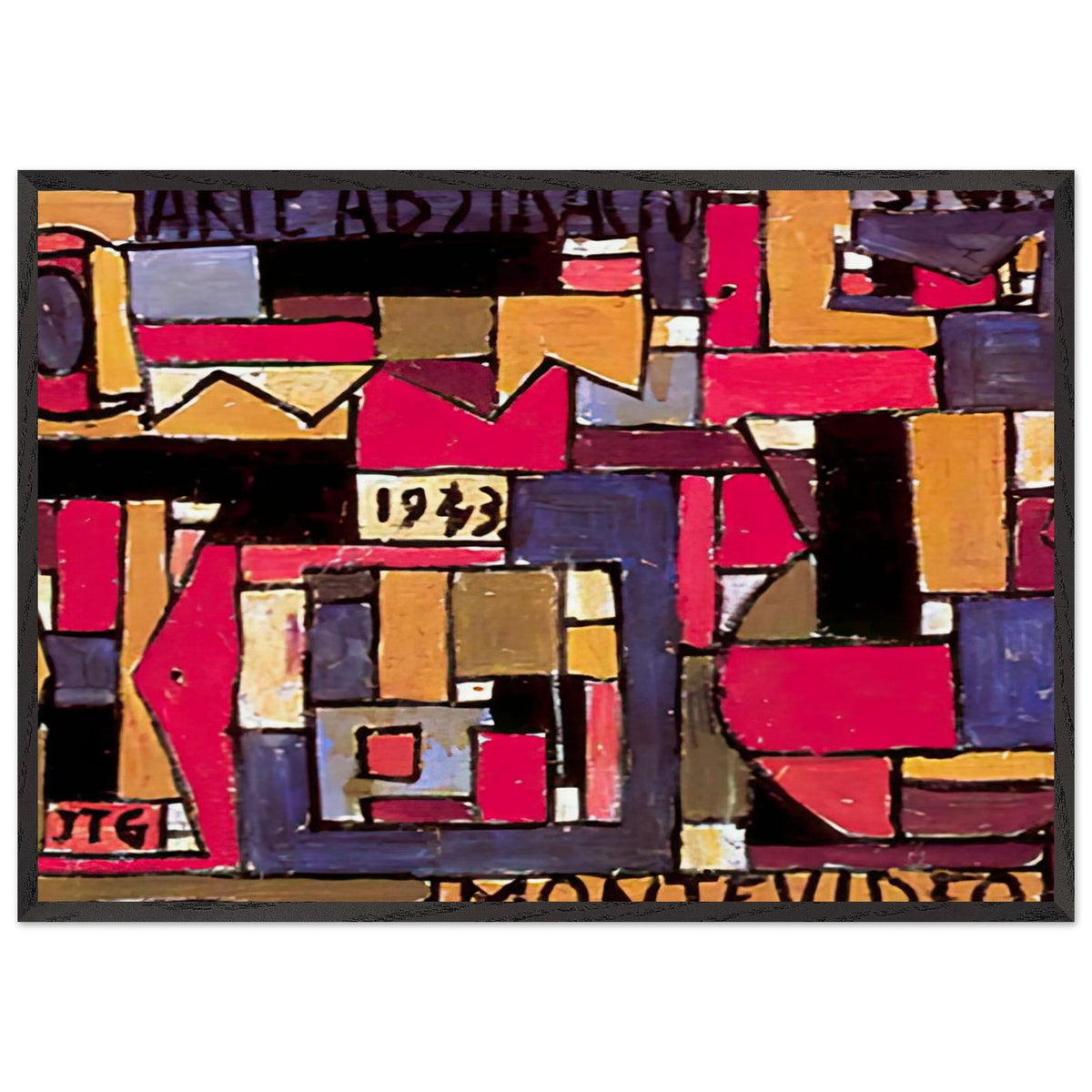 Abstract Art in Five Tones and Complementaries by Joaquin Torres Garcia, framed poster, view 3