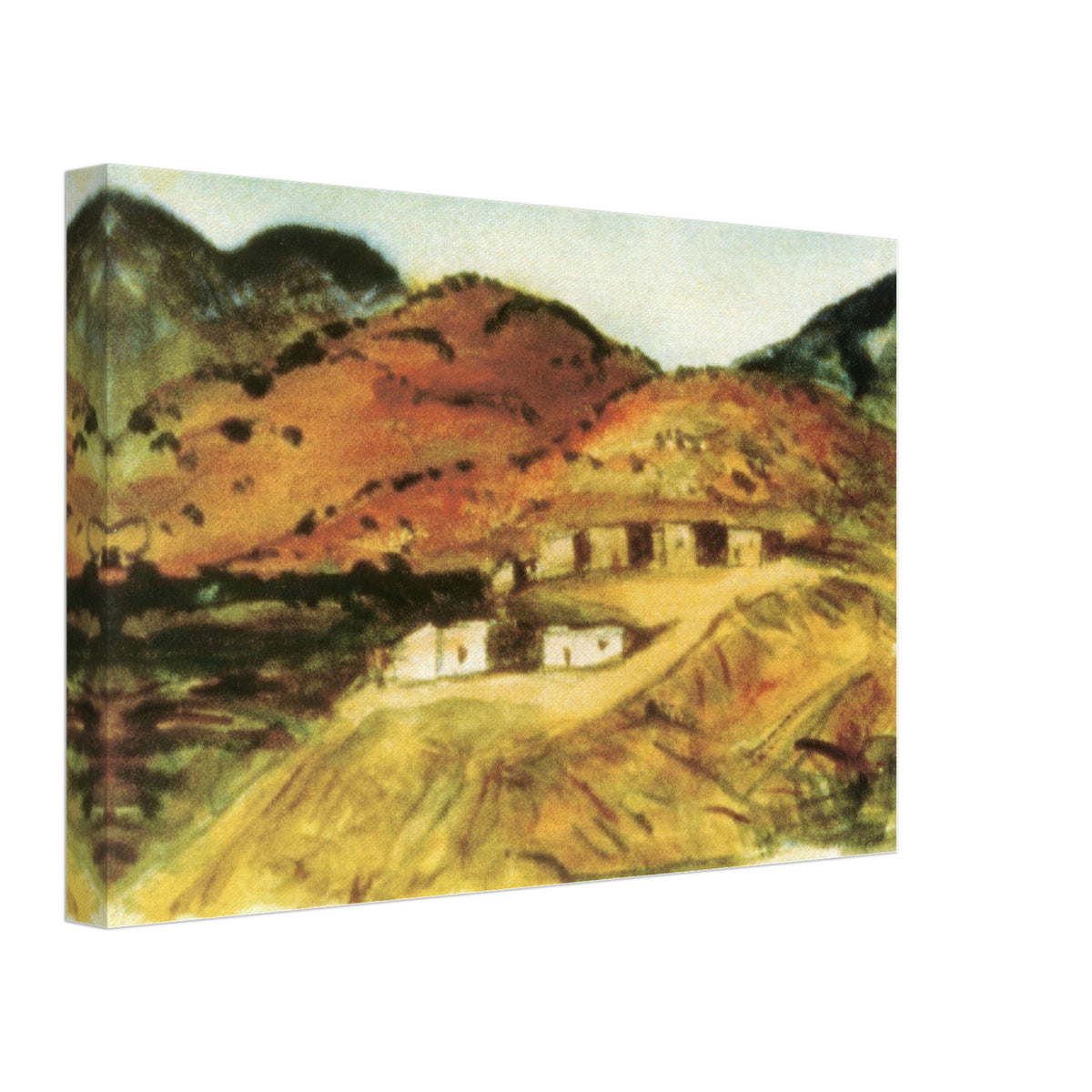 Adobe Houses, New Mexico by Robert Henri, canvas, view 2