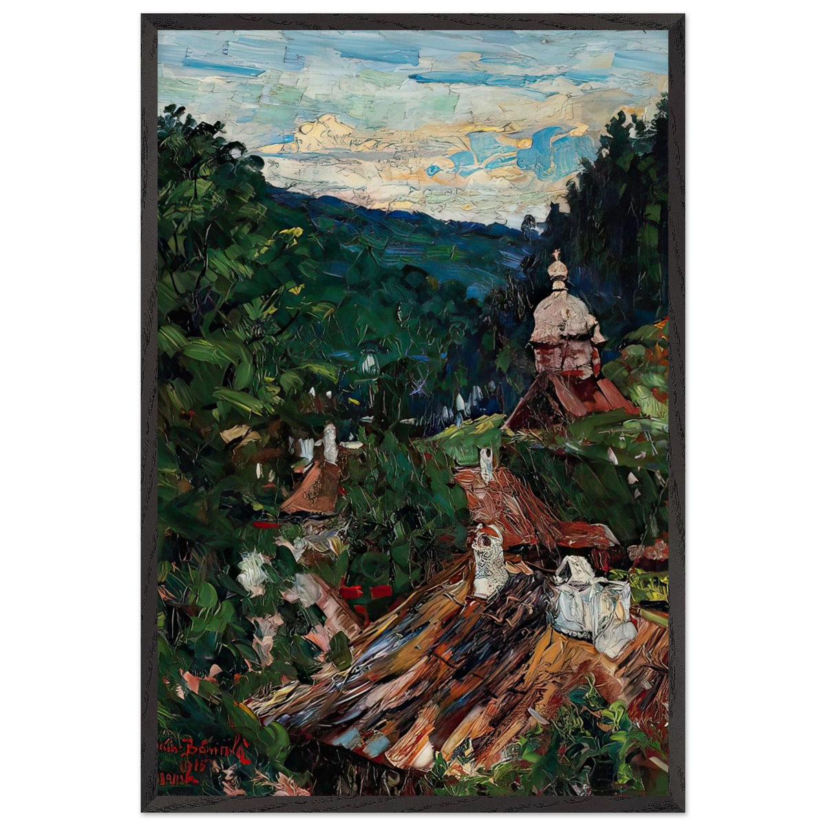 Agapia Valley by Octav Bancila, framed poster