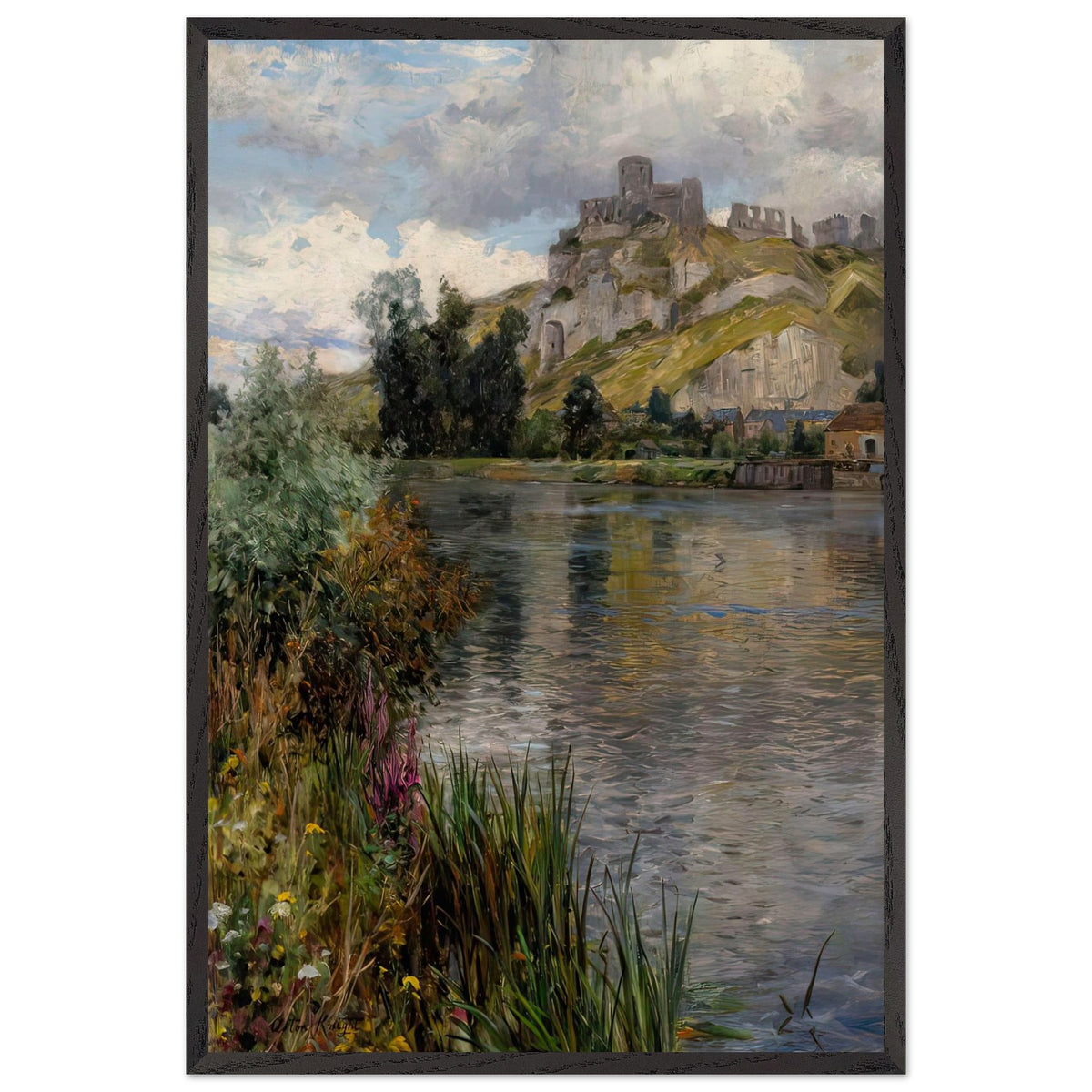 Along a River by Louis Aston Knight, framed poster