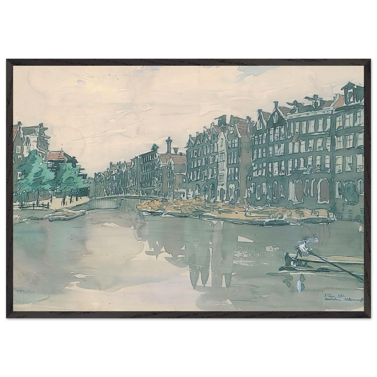 Amsterdam. The market of iron by Anna Ostroumova-Lebedeva, framed poster, view 3