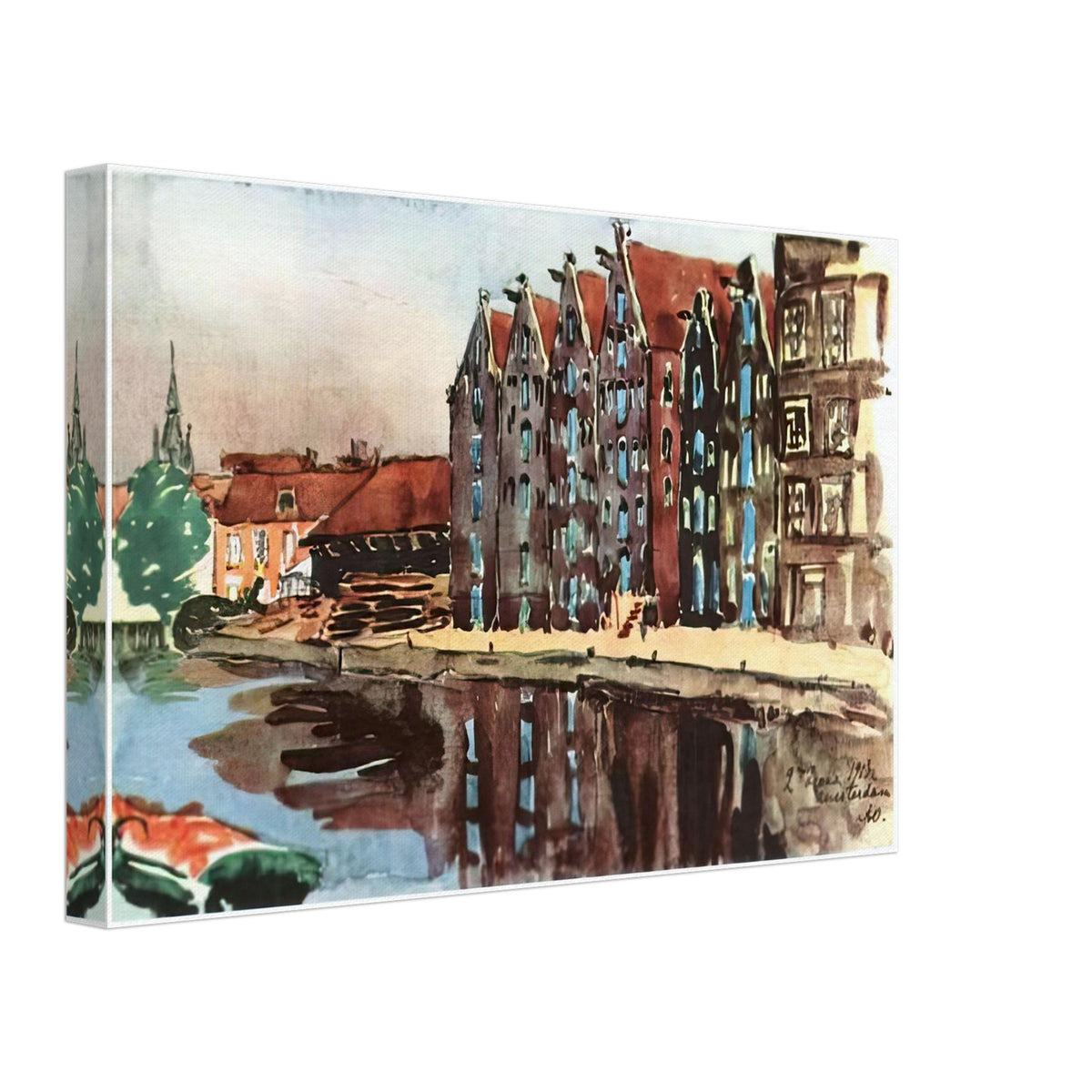 Amsterdam. The Old Warehouses by Anna Ostroumova-Lebedeva, canvas, view 2