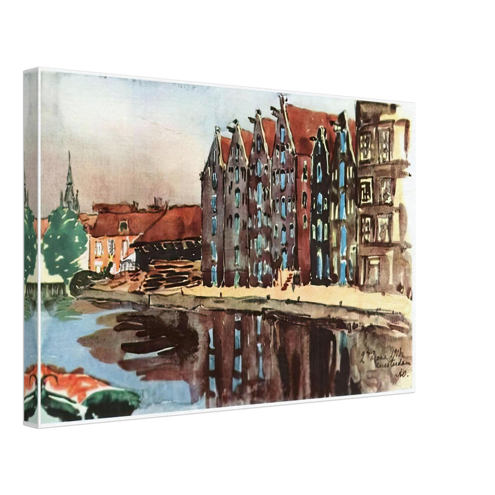 Amsterdam. The Old Warehouses by Anna Ostroumova-Lebedeva, canvas