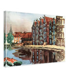 Amsterdam. The Old Warehouses by Anna Ostroumova-Lebedeva, canvas