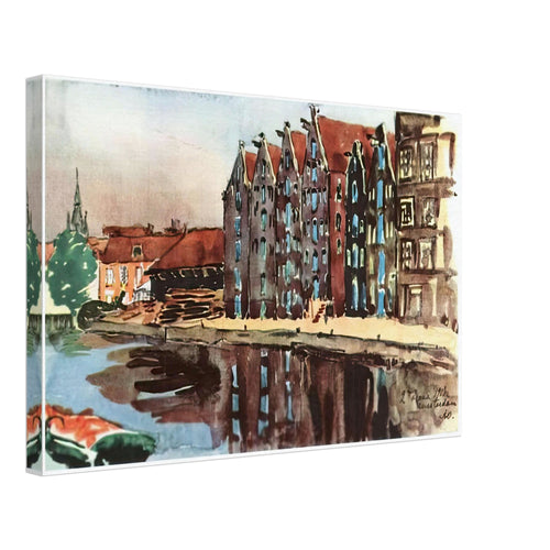 Amsterdam. The Old Warehouses by Anna Ostroumova-Lebedeva, canvas