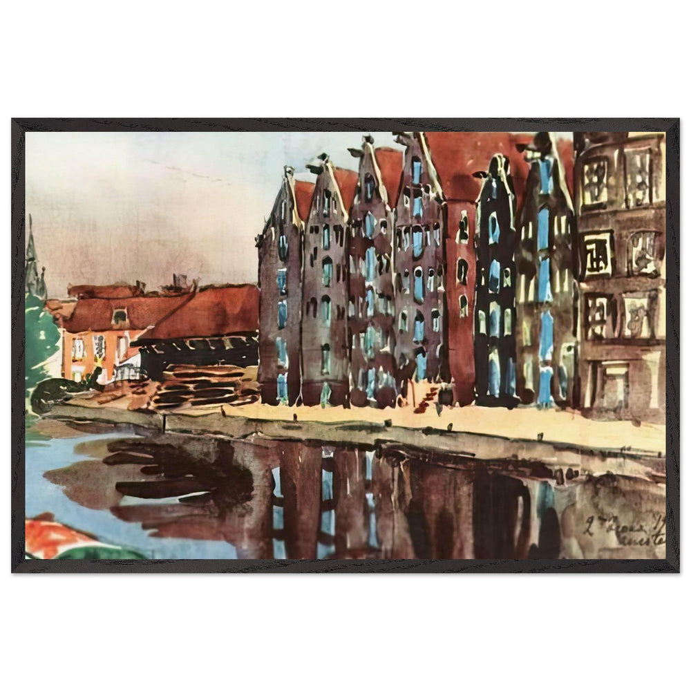 Amsterdam. The Old Warehouses by Anna Ostroumova-Lebedeva, framed poster
