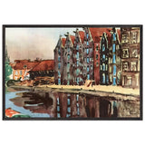Amsterdam. The Old Warehouses by Anna Ostroumova-Lebedeva, framed poster