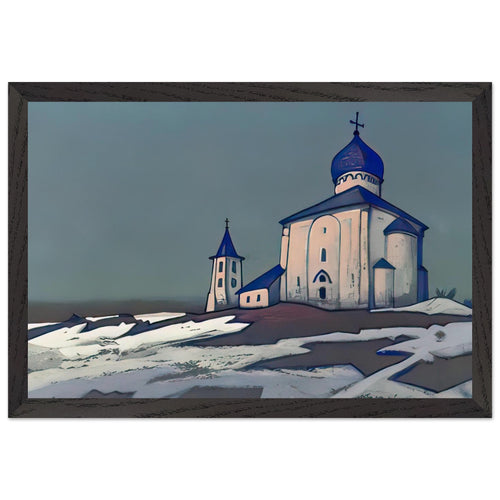 Ancient Novgorod (The Saviour Nereditsa) by Nicholas Roerich, framed poster, view 2