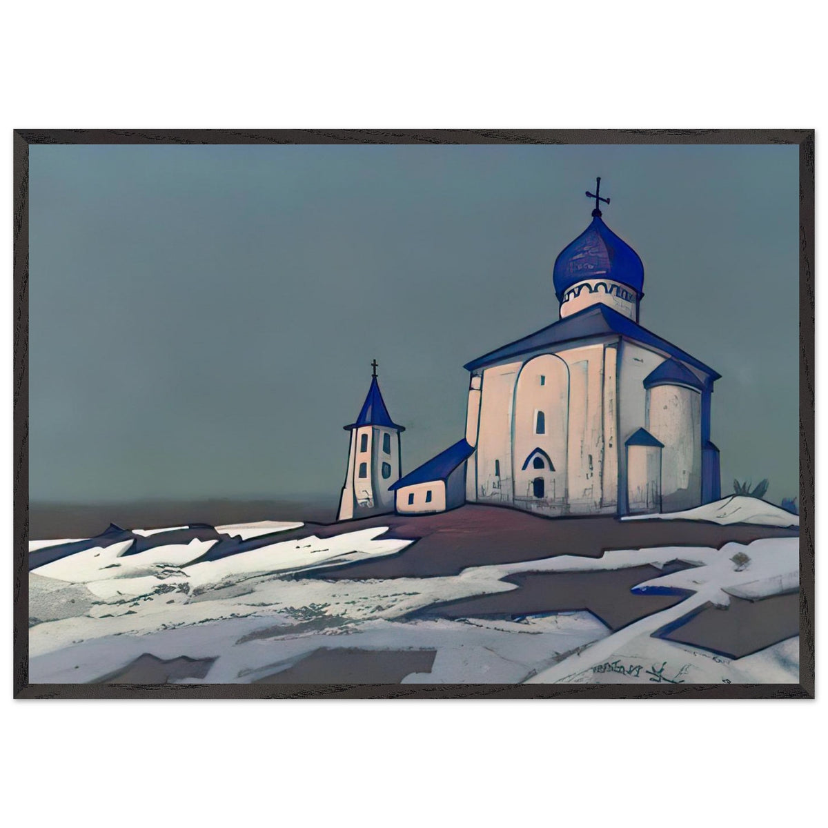 Ancient Novgorod (The Saviour Nereditsa) by Nicholas Roerich, framed poster, view 3