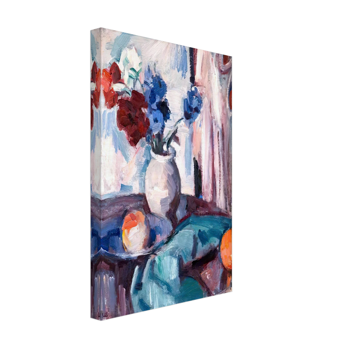 Anemones in a Brown Jar by Samuel Peploe, canvas, view 2