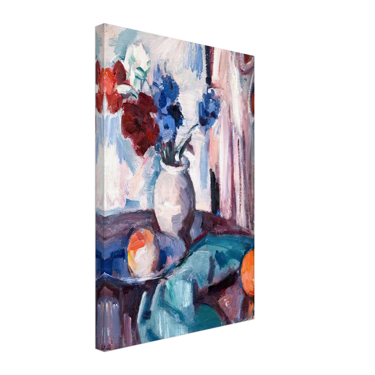 Anemones in a Brown Jar by Samuel Peploe, canvas