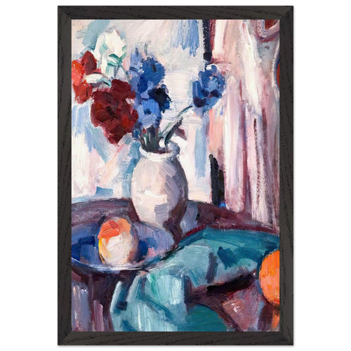 Anemones in a Brown Jar by Samuel Peploe, framed poster, view 2