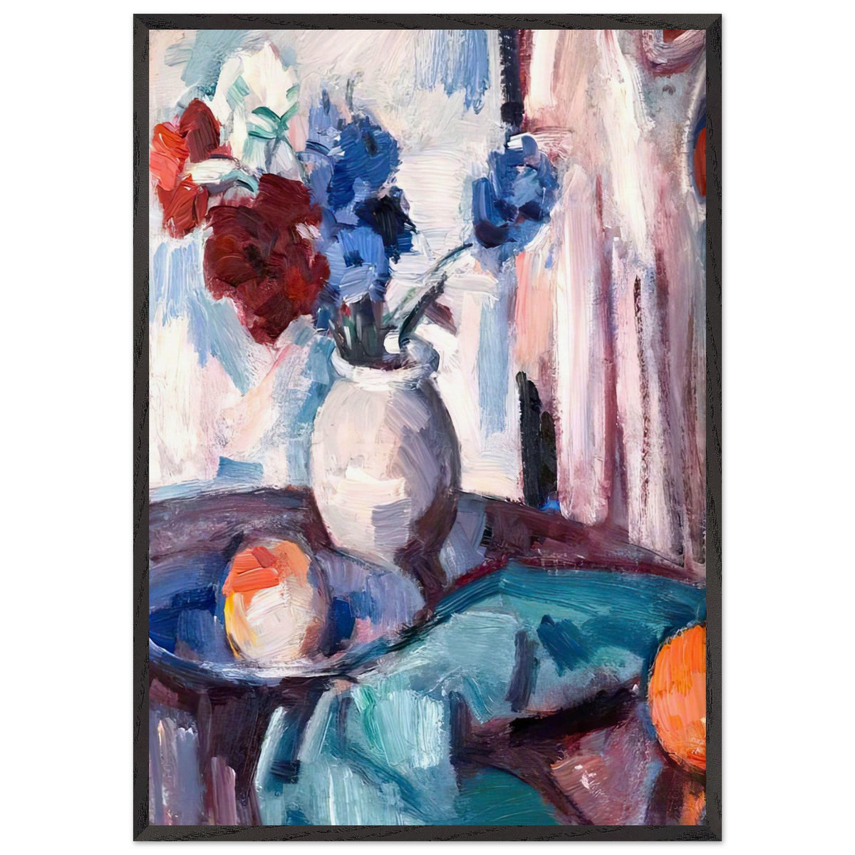 Anemones in a Brown Jar by Samuel Peploe, framed poster, view 3
