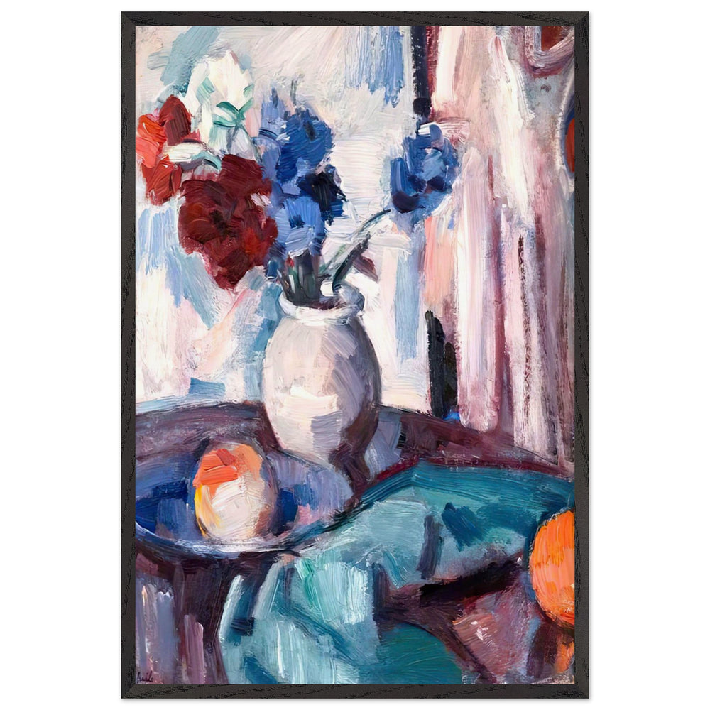 Anemones in a Brown Jar by Samuel Peploe, framed poster