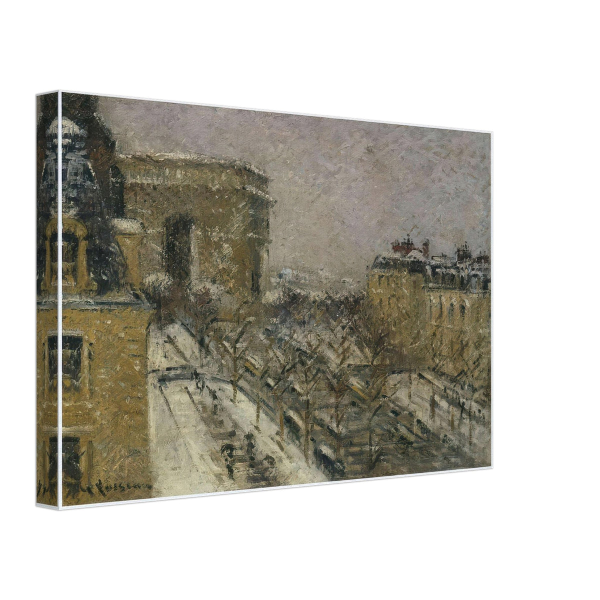 Arc de Triomphe in the Snow by Gustave Loiseau, canvas, view 2