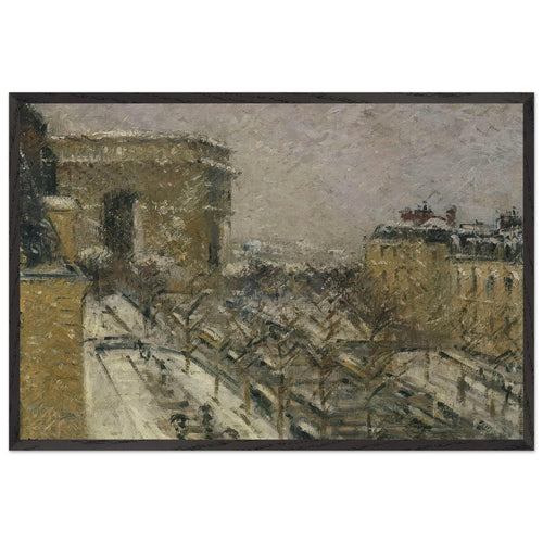 Arc de Triomphe in the Snow by Gustave Loiseau, framed poster