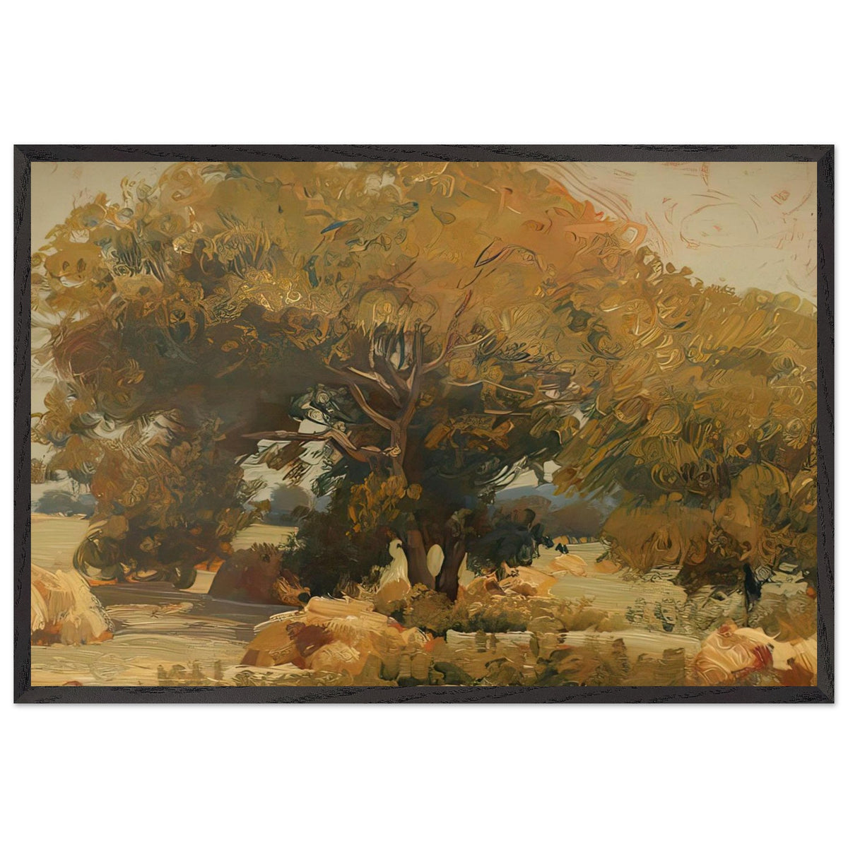 At the Shadow of Walnut Trees by Stefan Popescu, framed poster