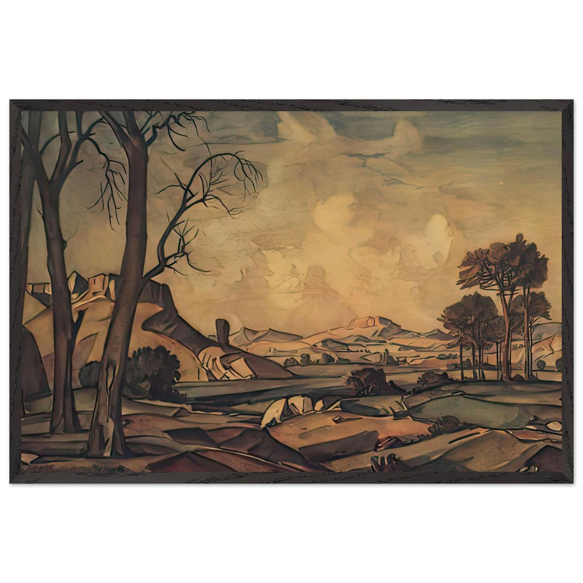 Autumn Evening by Konstantin Bogaevsky, framed poster